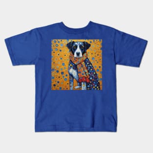 Gustav Klimt Style Dog with Red Scarf Kids T-Shirt